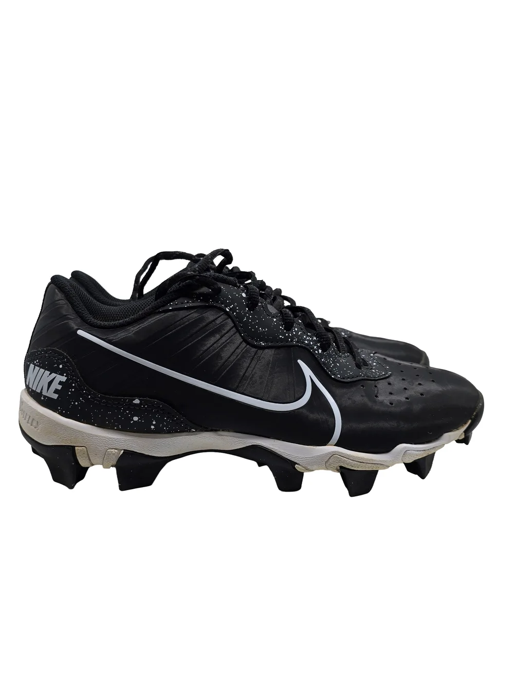 Nike Black & White Splatter Alpha Huarache Keystone Baseball Cleats Size 7